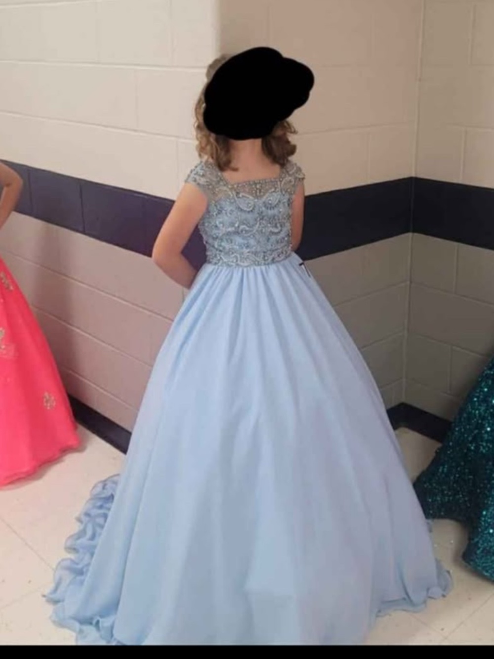 Ava Presley sky blue pageant dress little girl size 10